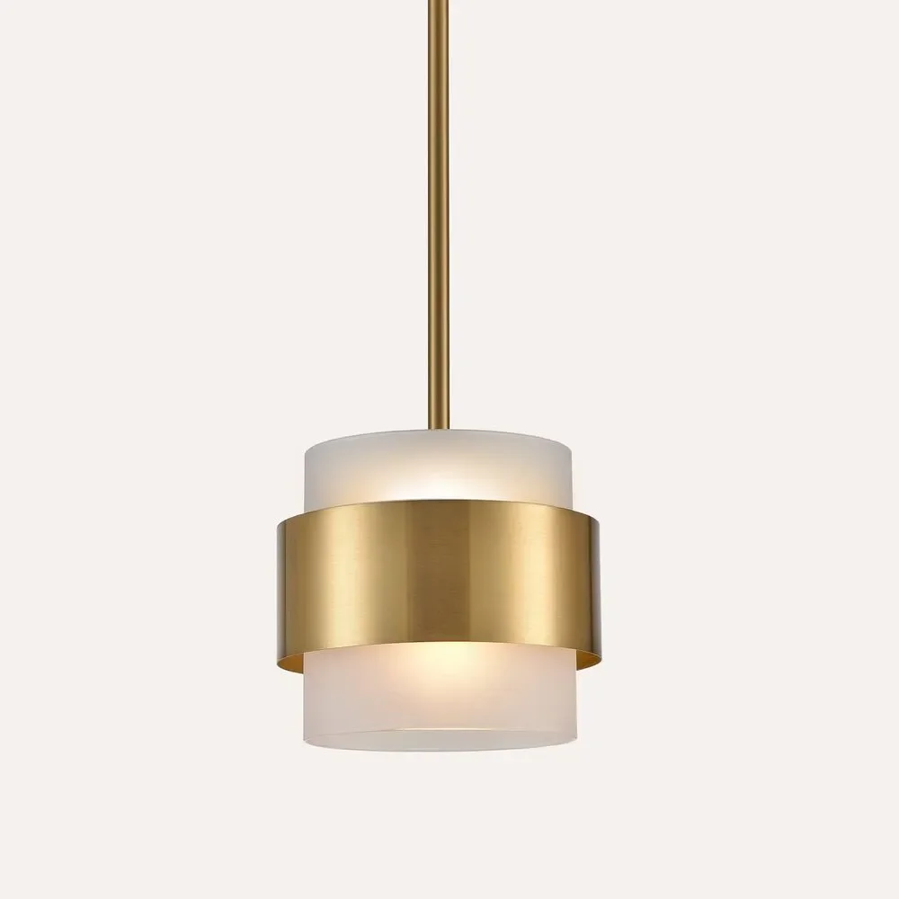 CLAXY Gold Pendant Light mini Hanging Lights with Frosted Glass Shade